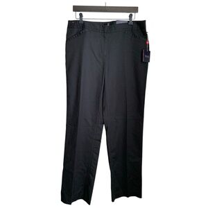NWT Rafaella Black Curvy Pants Size 12 Straight Leg Defined Waist